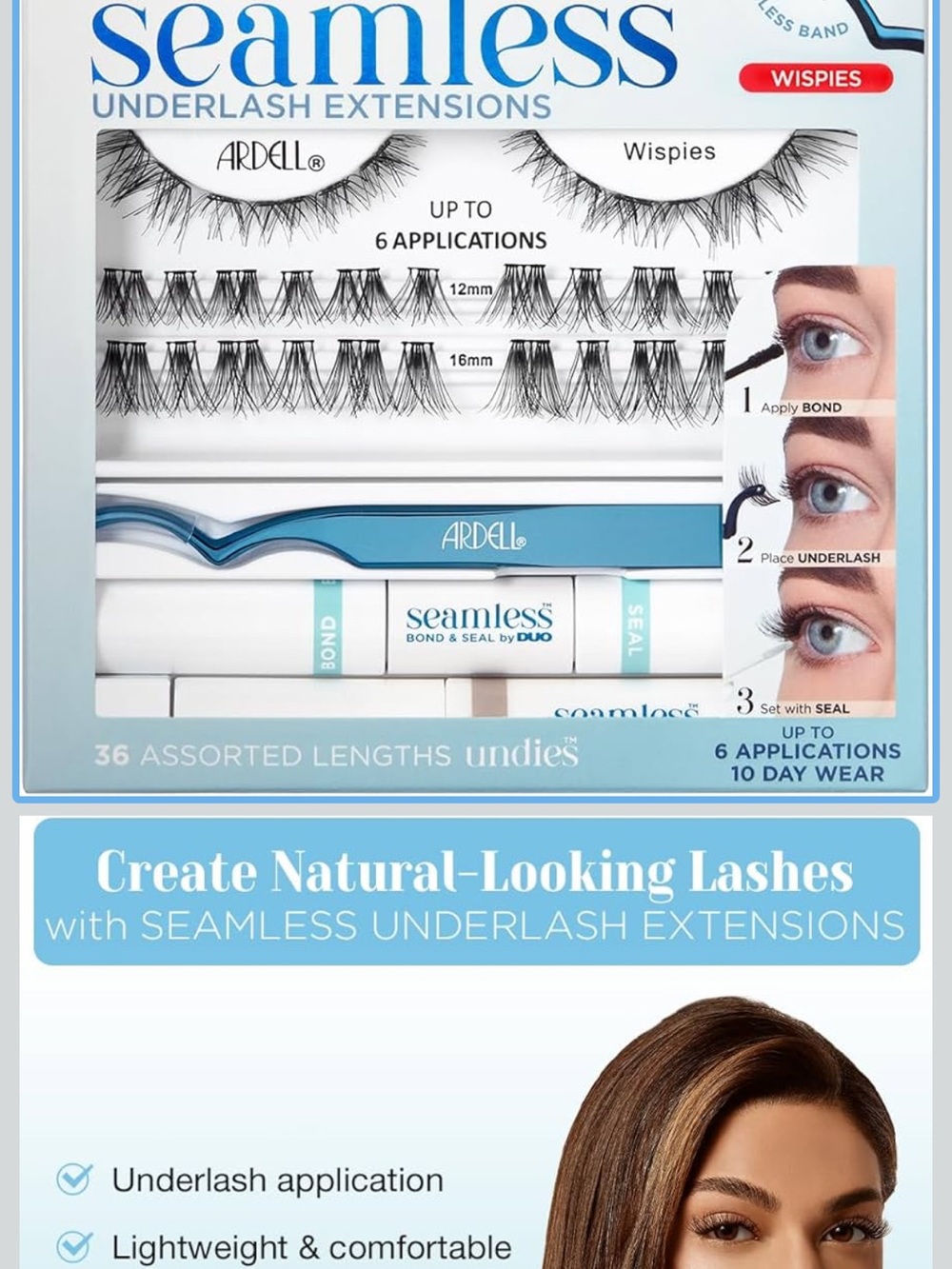 Ardell Seamless Underlash Extensions - Black Wispies